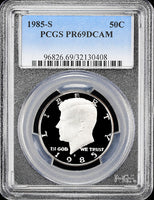 1985-s Kennedy half dollar graded proof 69 deep cameo by PCGS