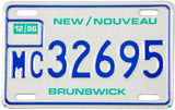 Classic 1986 New Brunswick motorcycle license plate grading excellent plus
