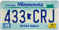 1987 Minnesota car License Plate grading excellent