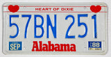 A classic 1988 Alabama passenger car license plate for sale by Brandywine General Store from Russell county