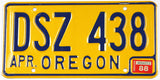 Classic 1988 Oregon car license plate grading excellent