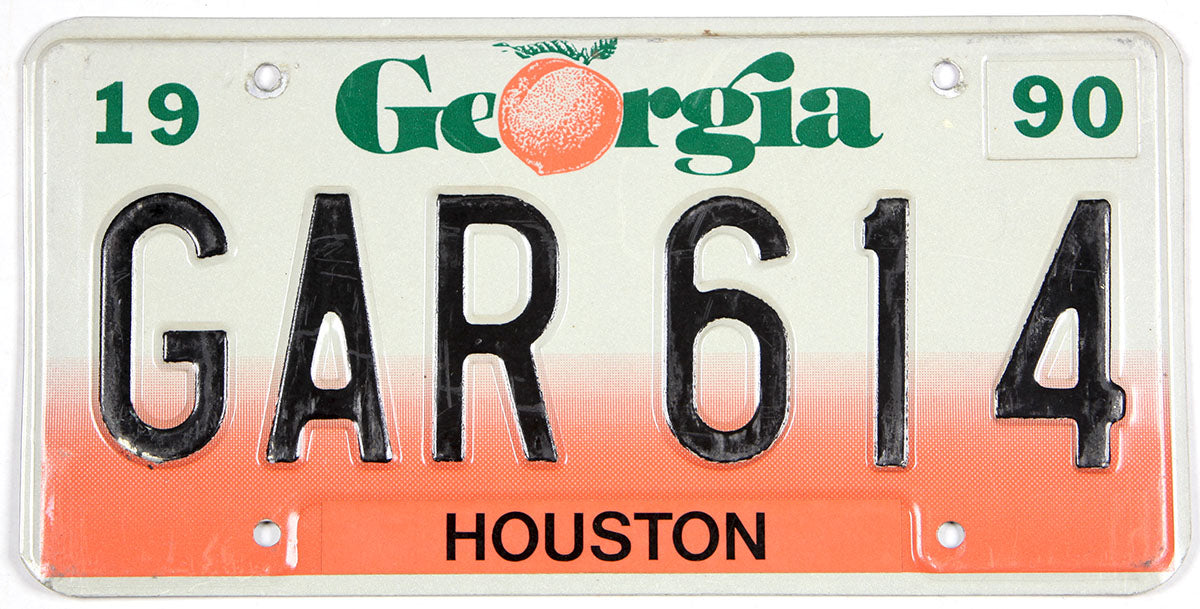 vintage 1990 Georgia car License Plate grading very good plus