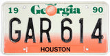 vintage 1990 Georgia car License Plate grading very good plus