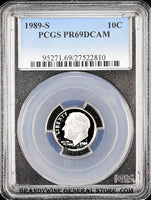 1990-s Roosevelt Dime certified by PCGS at Proof 69 Deep Cameo