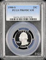 1990-s Washington Quarter certified PCGS Proof 69 Deep Cameo