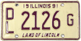 1991 Illinois dealer license plate grading very good plus