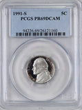 1991-s Jefferson Nickel certified Proof 69 Deep Cameo by PCGS