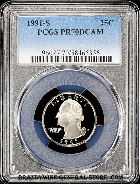 1991-s Washington Quarter certified PCGS Proof 70 Deep Cameo