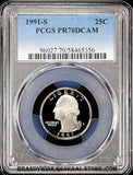 1991-s Washington Quarter certified PCGS Proof 70 Deep Cameo