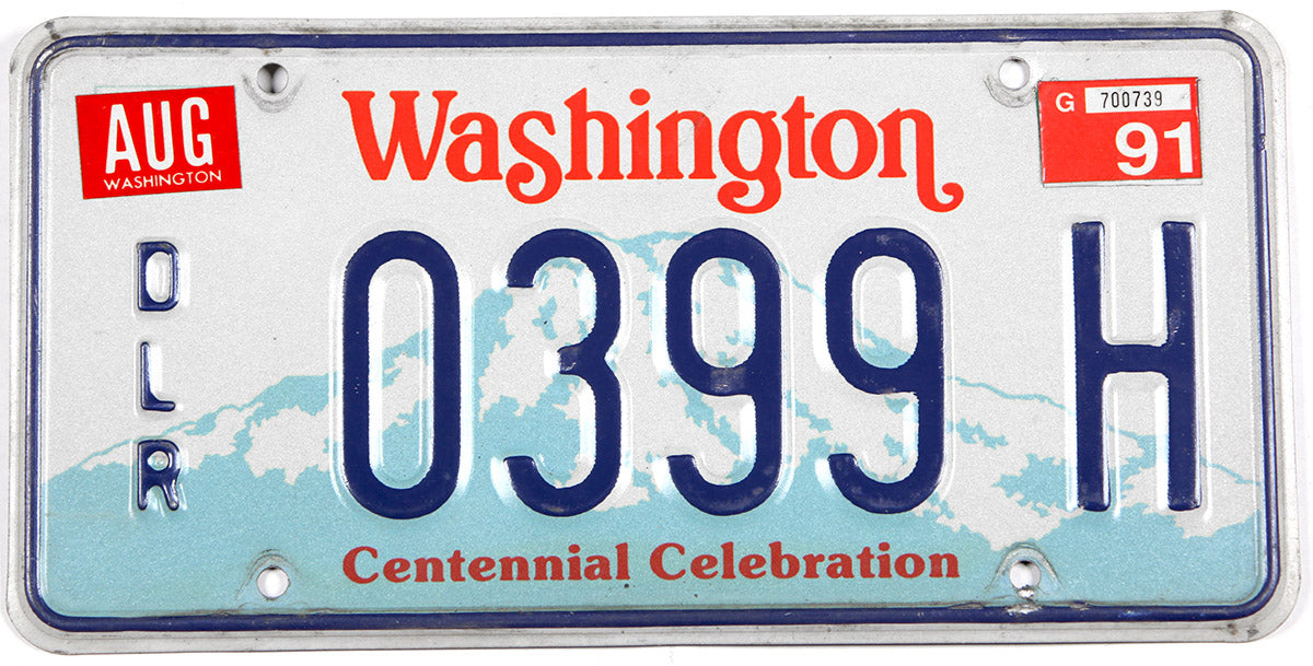 vintage 1991 Washington dealer license plate grading very good plus