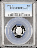1992-s Roosevelt Dime certified by PCGS at Proof 69 Deep Cameo