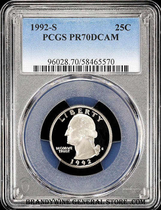 1992-s Washington Quarter certified PCGS Proof 70 Deep Cameo