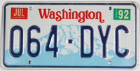 1992 Washington single car License Plate grading excellent minus