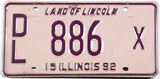 Classic 1992 Illinois single dealer license plate grading very good plus