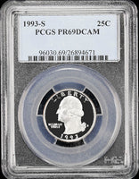 1993-s Washington Quarter certified PCGS Proof 69 Deep Cameo