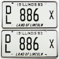 Classic 1993 Illinois dealer license plates grading excellent minus