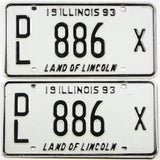 Classic 1993 Illinois dealer license plates grading excellent minus