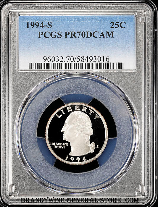 1994-S George Washington Quarter certified PCGS Proof 70 Deep Cameo