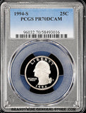 1994-S George Washington Quarter certified PCGS Proof 70 Deep Cameo