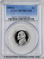 1995-s Jefferson Nickel certified perfect Proof 70 Deep Cameo by PCGS