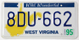 1995 WV car license plate grading excellent with original wrapper
