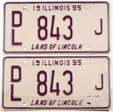 Classic 1995 Illinois dealer license plates grading very good plus with bends