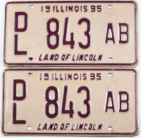 Classic 1995 Illinois dealer license plates in very good plus condition