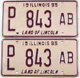 Classic 1995 Illinois dealer license plates in very good plus condition