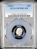 1996-s Roosevelt Dime certified perfect Proof 70 Deep Cameo by PCGS