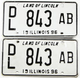 Classic 1996 Illinois dealer license plates grading very good plus with bends