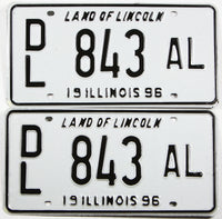 Classic 1996 Illinois dealer license plates grading excellent