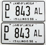 Classic 1996 Illinois dealer license plates grading excellent