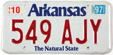 Classic 1997 Arkansas car license plate grading excellent minus