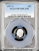 1997-s Roosevelt Dime certified perfect Proof 70 Deep Cameo by PCGS