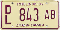 Classic 1997 Illinois single dealer license plate grading very good plus