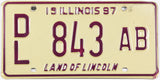 Classic 1997 Illinois single dealer license plate grading very good plus