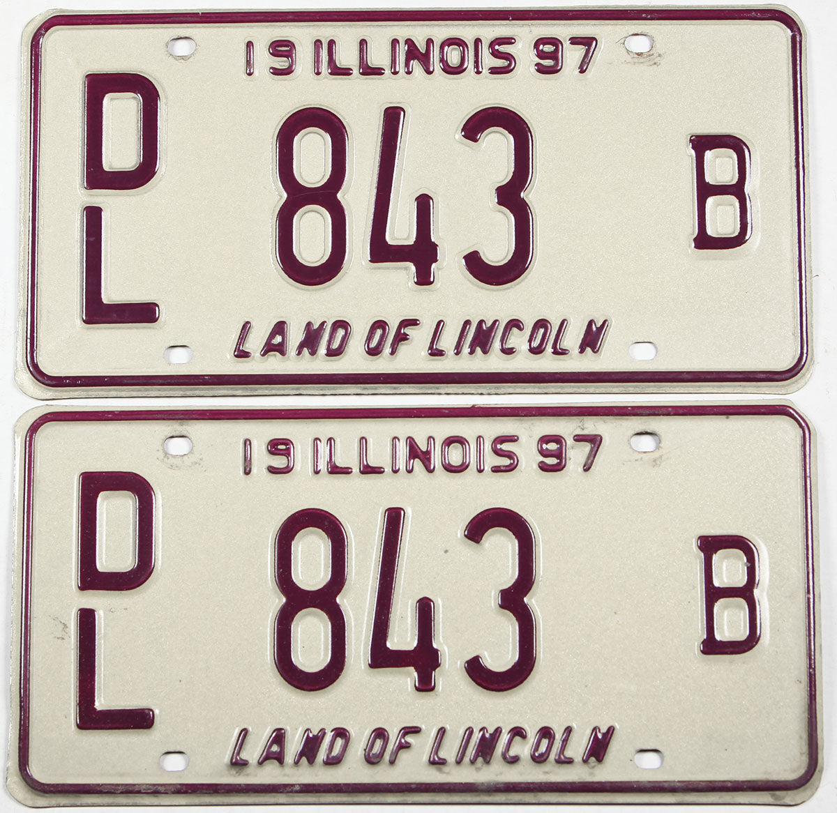 Classic 1997 Illinois dealer license plates grading very good plus