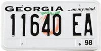 Classic 1998 Georgia logging truck license plate in excellent condition