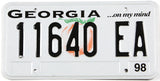 Classic 1998 Georgia logging truck license plate in excellent condition