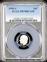 1998-s Roosevelt Dime certified perfect Proof 70 Deep Cameo by PCGS