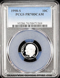 1998-s Roosevelt Dime certified perfect Proof 70 Deep Cameo by PCGS