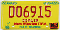 vintage 1999 New Mexico dealer license plate grading excellent minus