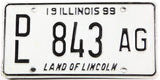 Classic 1999 Illinois dealer single license plate grading very good plus