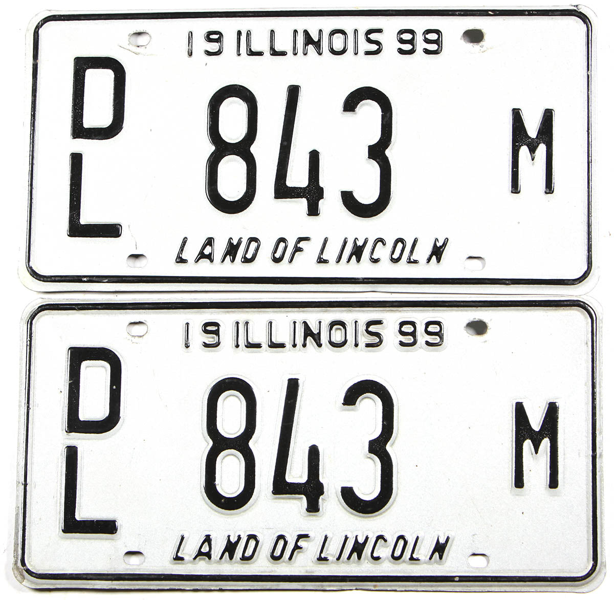 Classic 1999 Illinois dealer license plates grading excellent minus