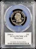 2000-S Maryland statehood quarter certified by PCGS at Proof 70 Deep Cameo