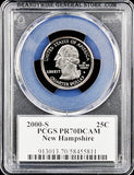 2000-S New Hampshire statehood quarter certified by PCGS at Proof 70 Deep Cameo