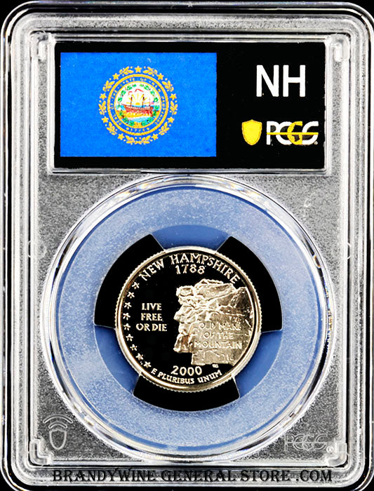 2000-S NH state quarter certified by PCGS at Proof 70 Deep Cameo
