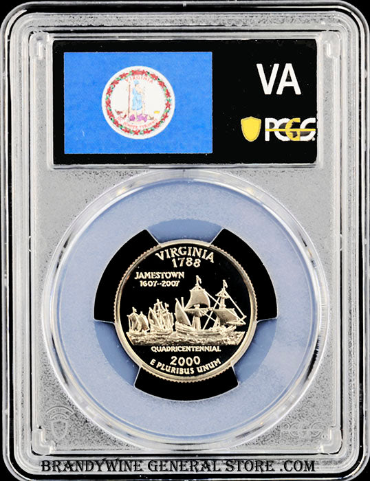 2000-S VA state quarter certified by PCGS at Proof 70 Deep Cameo