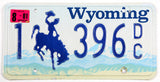 A single classic 2001 Natrone County Wyoming passenger car license plate for sale by Brandywine General Store in very good plus condition