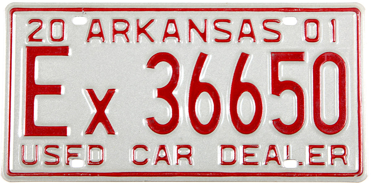2001 Arkansas Dealer License Plate
